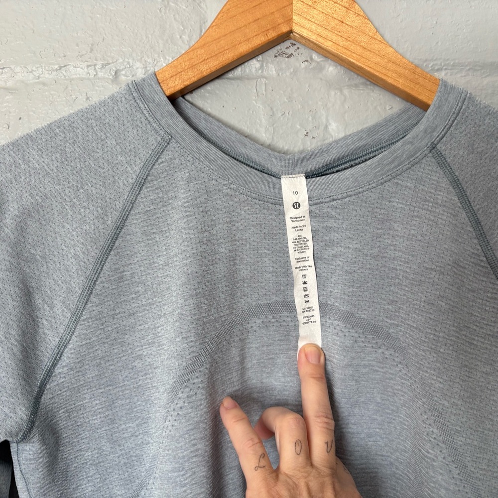 Gray Long Sleeve Athletic Top